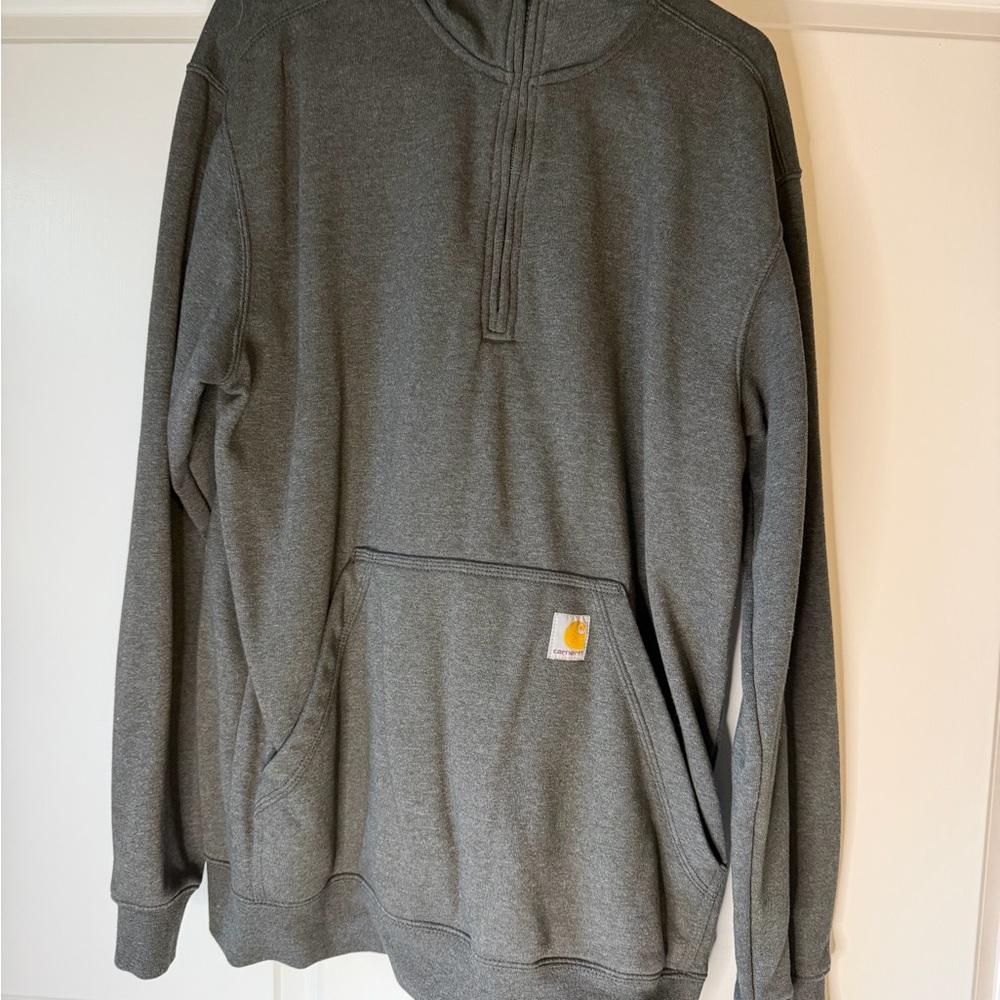 Carhartt Dark Gray Quarter Zip with Logo Patch